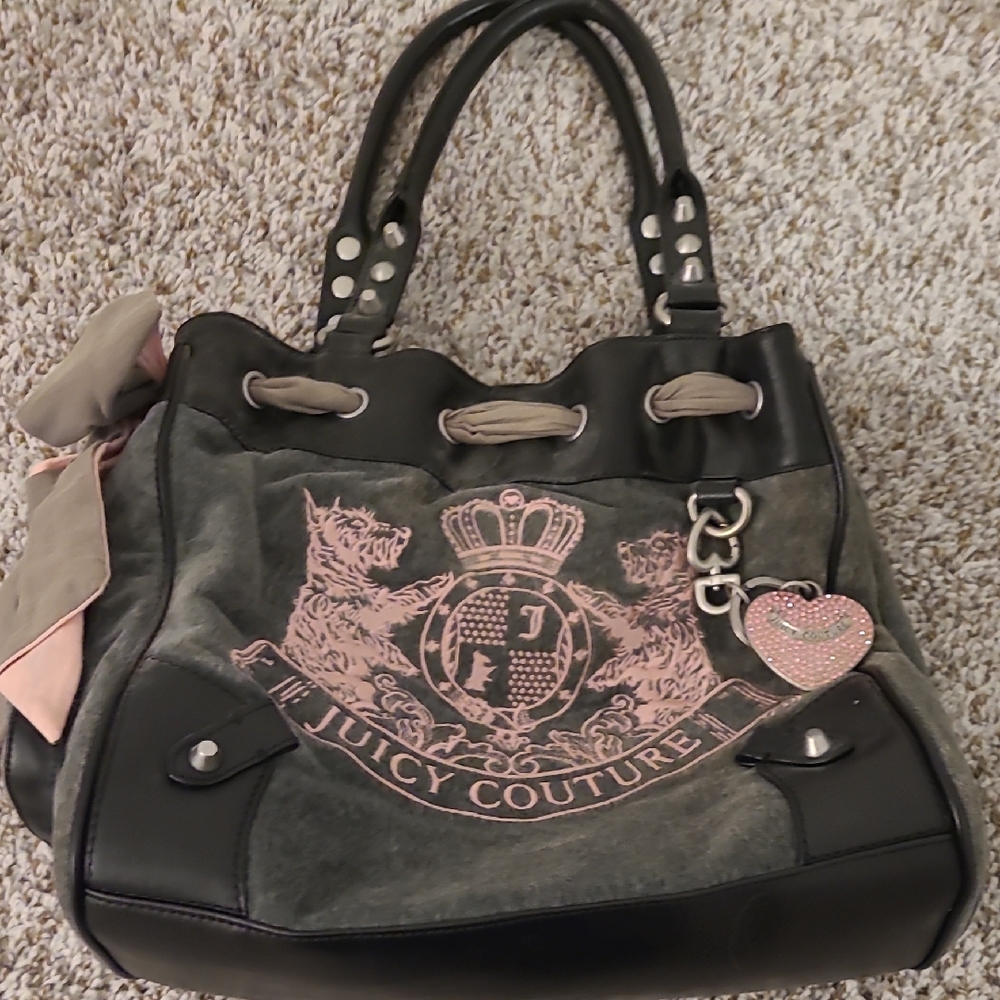 Juicy Couture Black and Pink Shoulder Bag